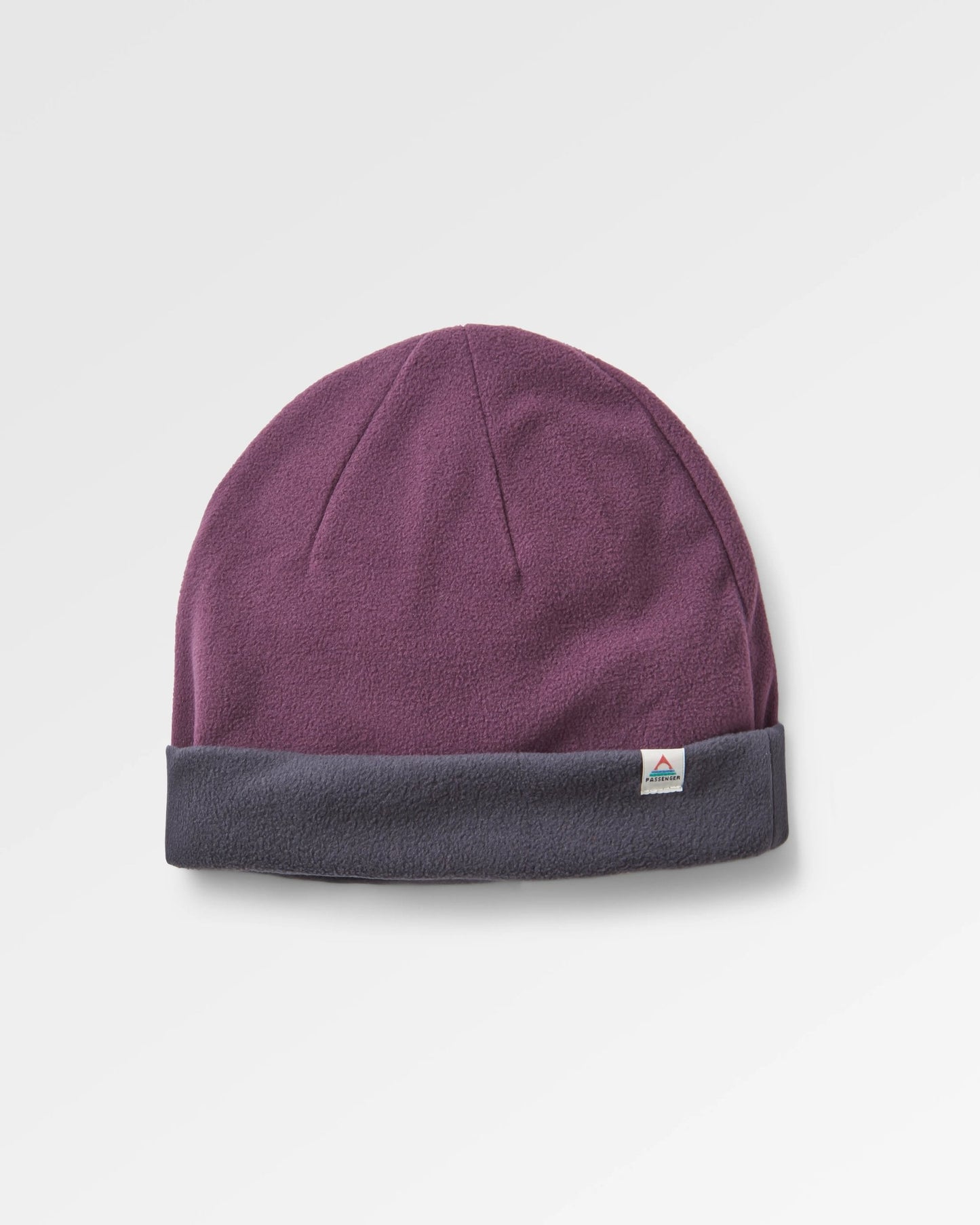 Recycled Polar Fleece Beanie - Deep Plum/Charcoal