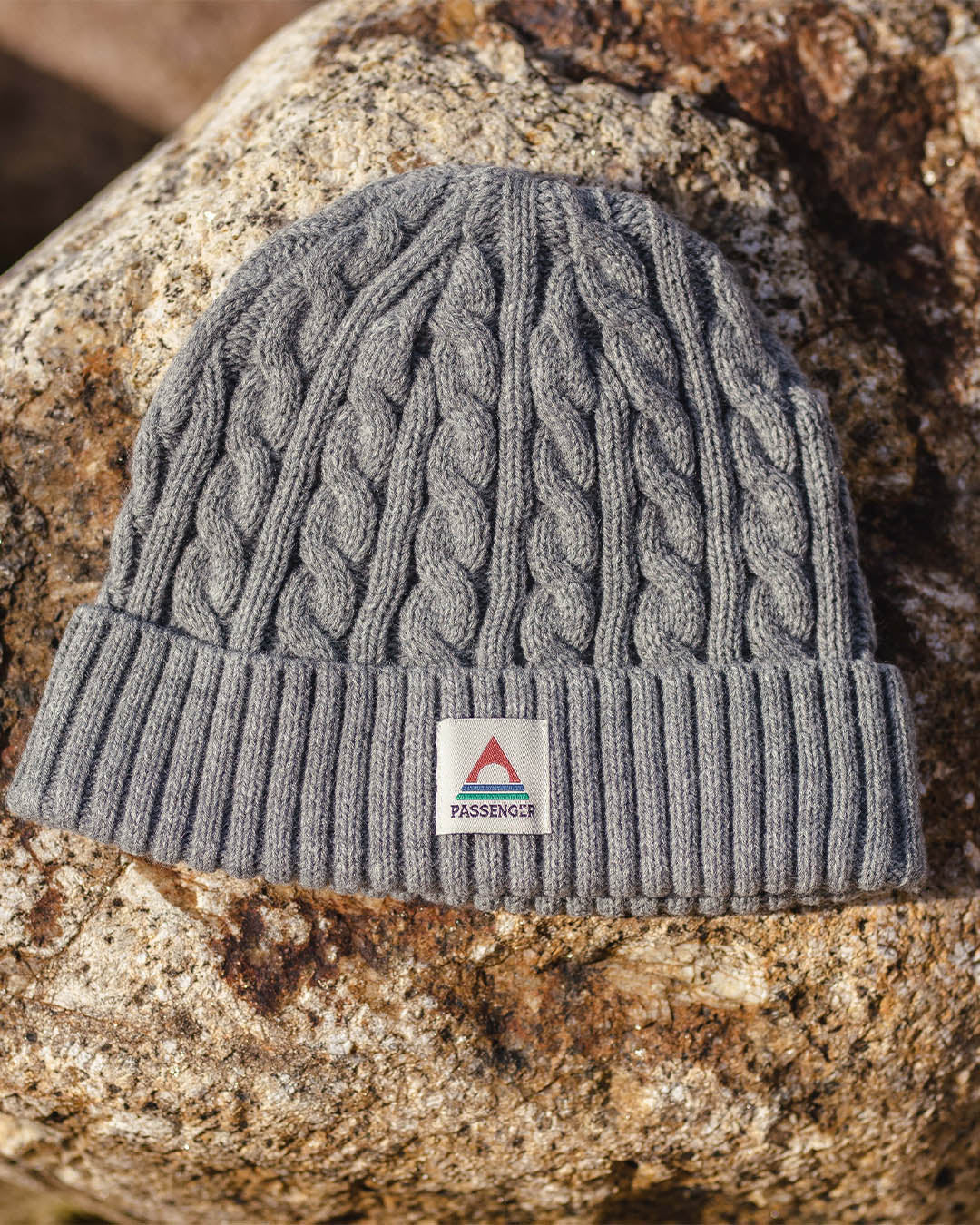 Fireside Cable Knit Beanie - Gray Marl