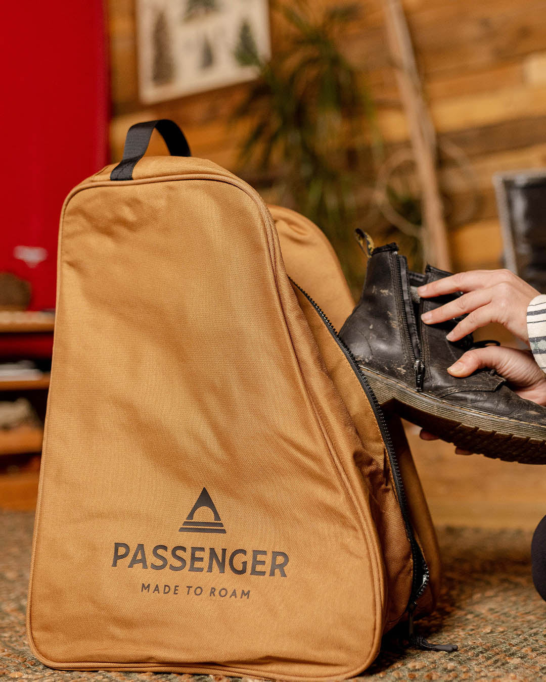 Check Out the Recycled Boot Bag - Golden Brown