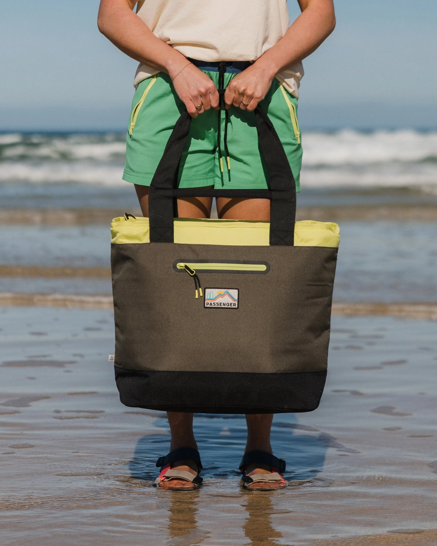 Tote Recycled Cooler Bag - Khaki Green Multi