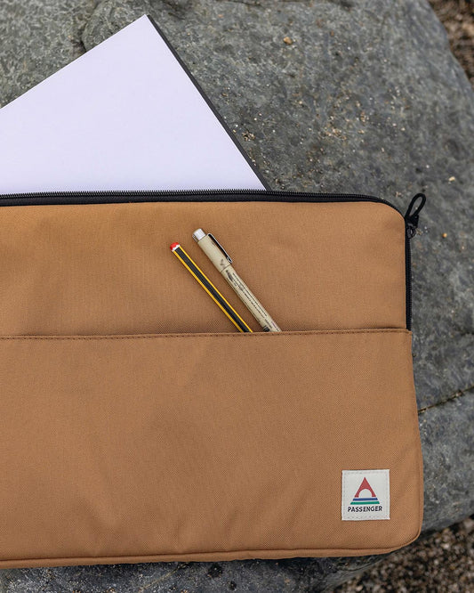Portable Recycled Laptop Sleeve - Golden Brown