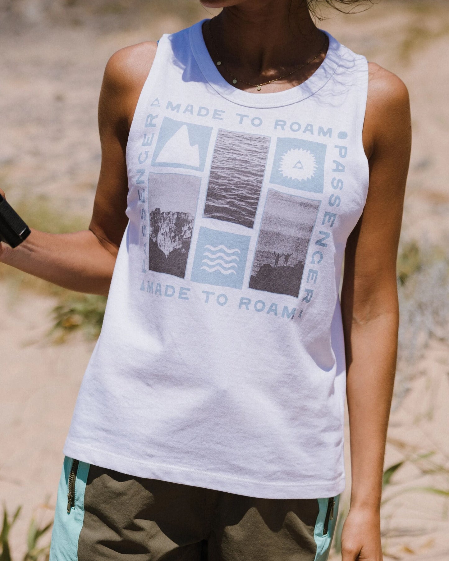 Shutter Recycled Cotton Tank Top - White