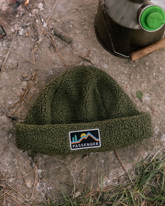 Peak Recycled Sherpa Beanie - Khaki Green